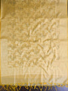 Banarasee Art Silk Salwar Kameez Fabric With Jaal Design Dupatta-Beige & Green