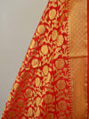 Banarasee Art Silk Dupatta Jaal Design-Red