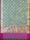 Banarasee Art Silk Dupatta Floral Jaal Design-Grey