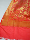Banarasee Art Silk Dupatta Jaal Design-Red