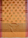 Banarasee Organza Mix Saree With Antique Zari Buta Border-Orange