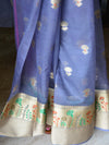 Banarasee Organza Mix Saree With Zari Buti Design & Border-Grey