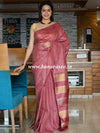 Bhagalpur Cotton Silk  Ghichha Work Saree-Brown