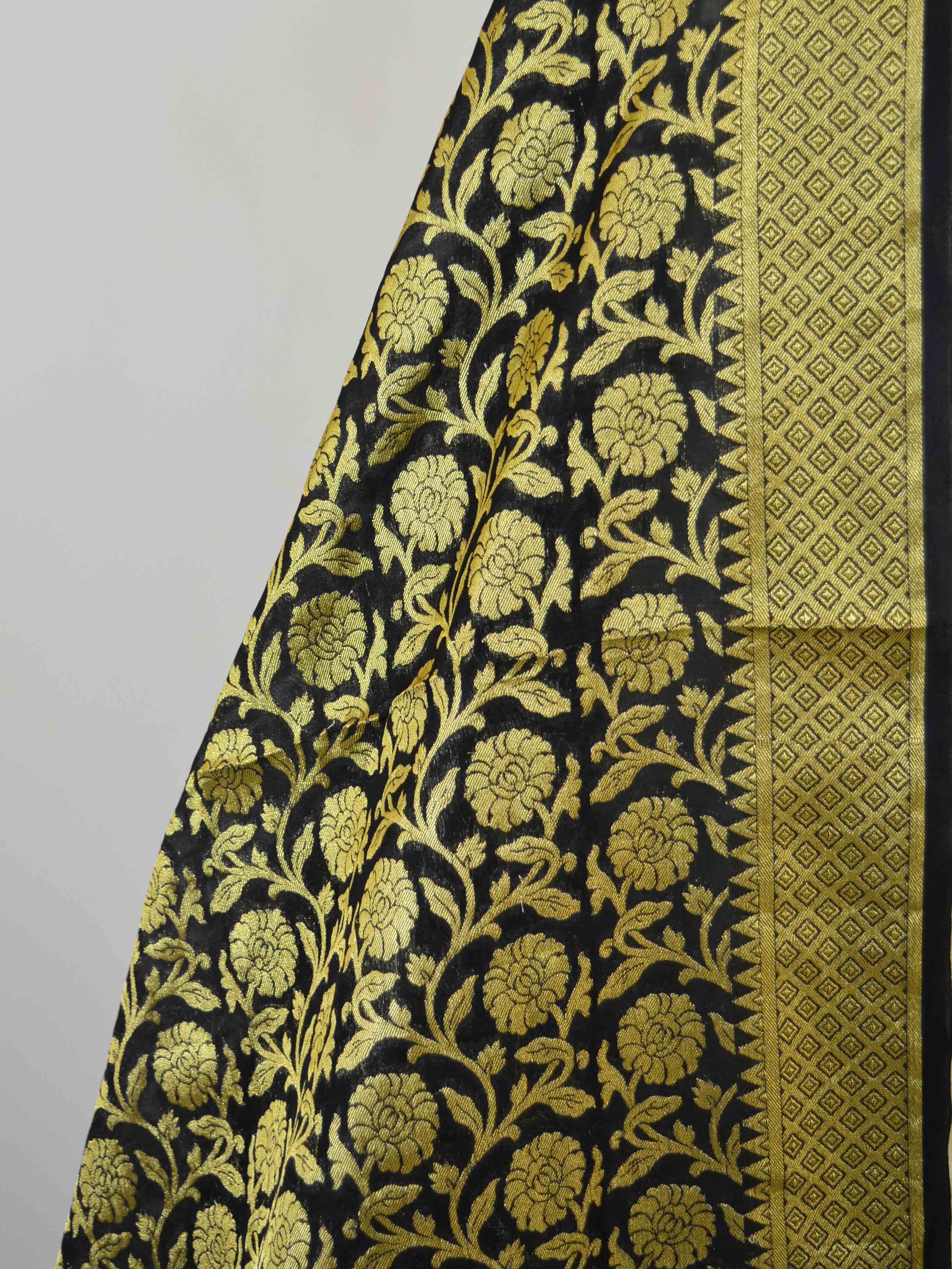 Banarasee Art Silk Dupatta Jaal Design-Black