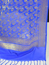 Art Silk Dupatta With Jaal Design-Royal Blue