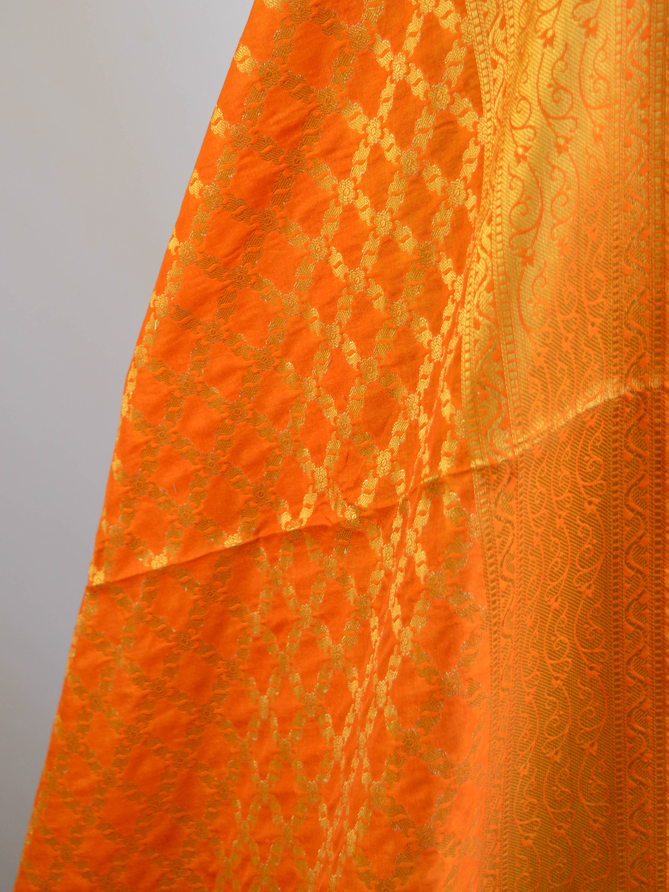 Banarasee Art Silk  Salwar Kameez Fabric With Contrast Dupatta-Green