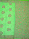 Banarasee Pure Handloom Soft Cotton Saree With Jute Work-Bright Green