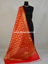 Art Silk Dupatta With Jaal Design-Red