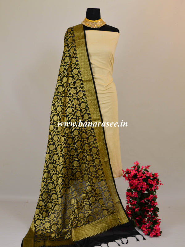 Banarasee Art Silk Dupatta Jaal Design-Black