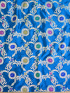 Banarasee Art Silk Salwar Kameez Fabric With Jaal Design Dupatta-Orange & Blue