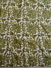 Handloom Mul Cotton Handblock Printed Suit Set-Olive Green