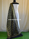 Banarasee Art Silk Jaal Design Dupatta-Black