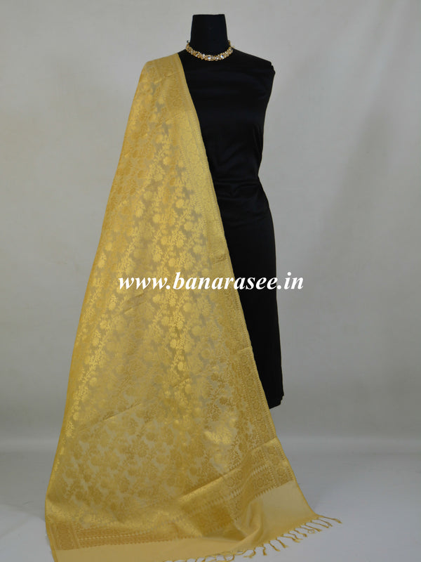 Art Silk Dupatta With Jaal Design-Beige