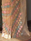 Banarasee Pure Organza Silk Saree With Embroidery-Peach