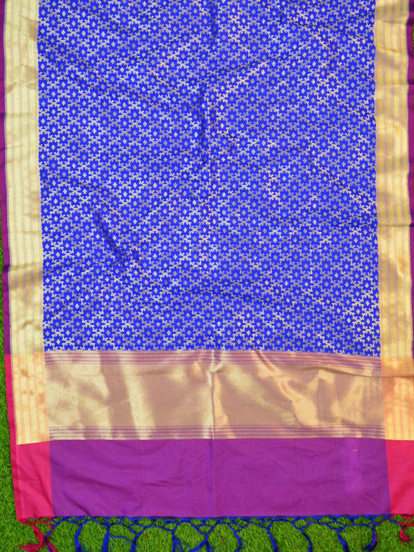 Banarasee Art Silk Dupatta Jaal Design-Royal Blue