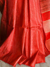 Bhagalpur Cotton Silk Ghichha Work Saree-Red