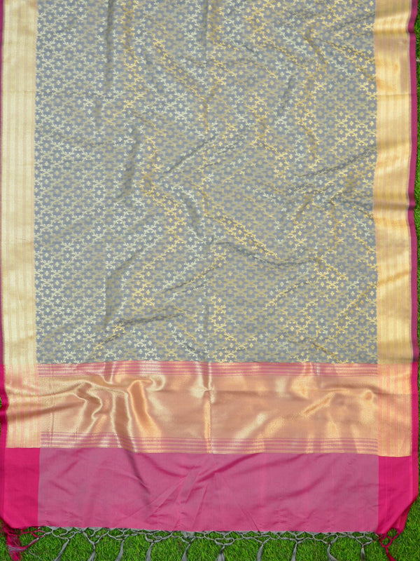 Banarasee Art Silk Dupatta Jaal Design-Grey