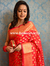 Banarasee Cotton Silk  Saree With Zari Buti & Border-Red