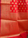 Banarasee Cotton Silk  Saree With Zari Buti & Border-Red