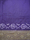 Banarasee Handloom Cotton Silk Bandhini Dyed Sona Rupa Zari Saree-Violet