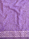 Handloom Mul Cotton Block Print Suit Set-Purple
