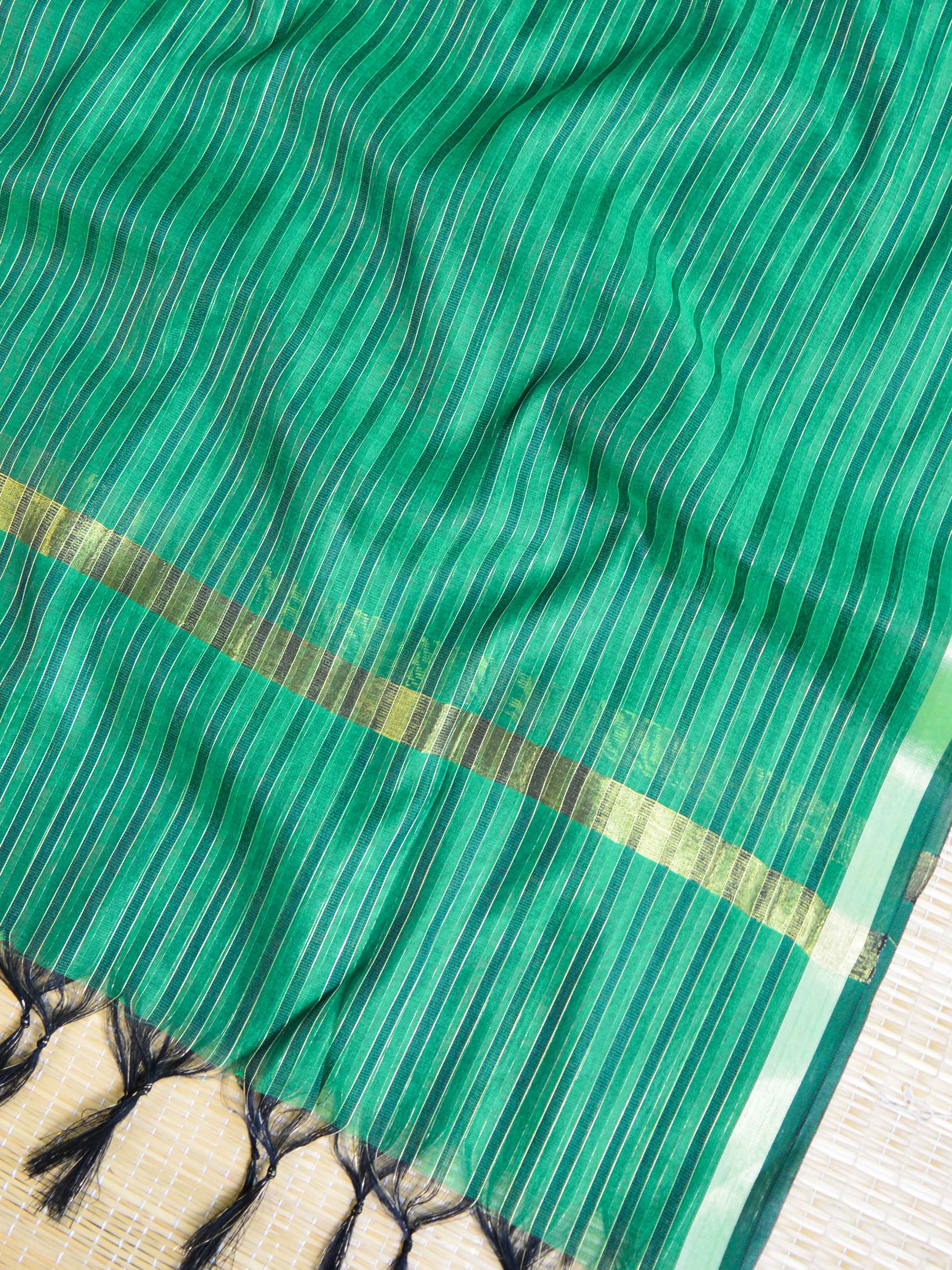 Banarasee Brocade Salwar Kameez Fabric With Art Silk Dupatta-Blue & Green