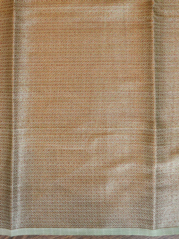 Banarasee Handwoven Pure Silk Cotton Saree With Antique Zari & Digital Floral Print-Ivory White