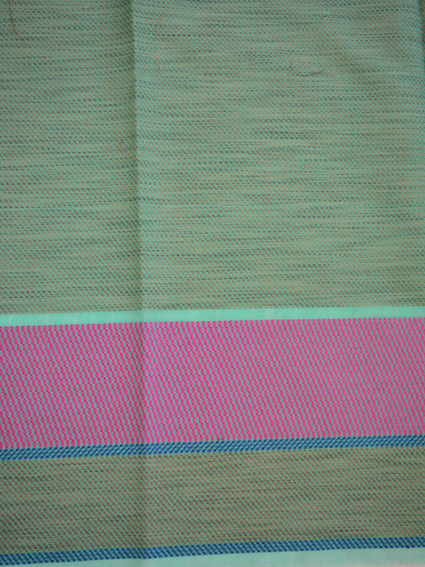 Banarasee Handloom Cotton Saree with Resham Work-Sea Green