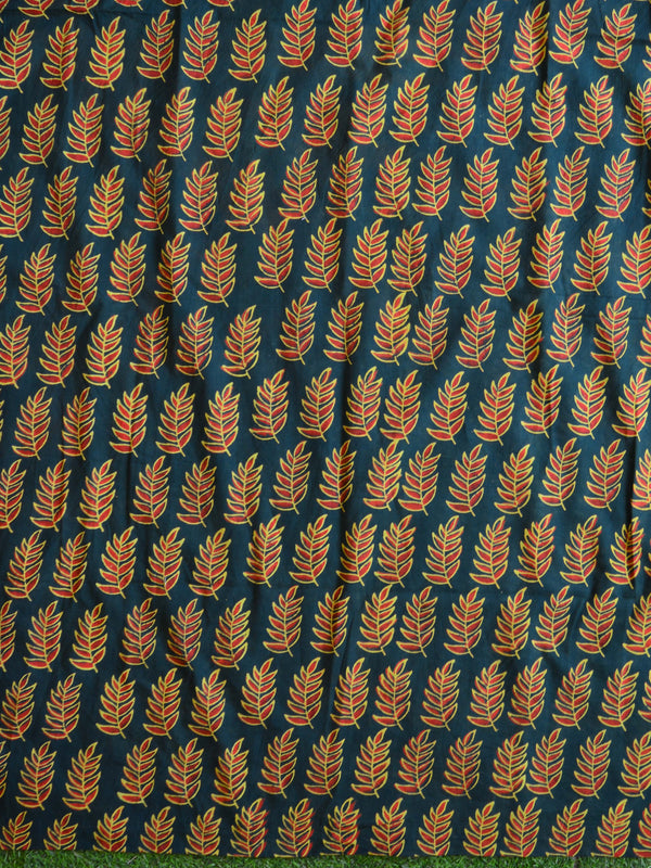 Handloom Mul Cotton Handblock Printed Suit Set-Green