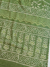 Handloom Mul Cotton Block Print Suit Set-Green