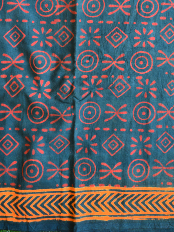 Handloom Mul Cotton Handblock Printed Suit Set-Green