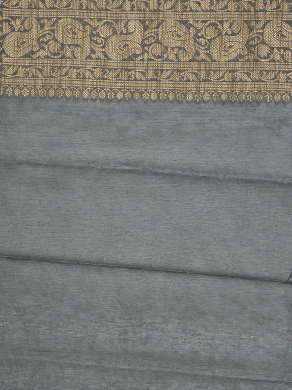 Banarasee Pure Handloom Soft Cotton Saree With Jute Work-Black