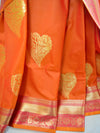 Banarasee Handwoven Semi Silk Saree With Zari Border & Buta-Orange