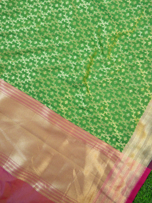 Banarasee Art Silk Dupatta Jaal Design-Henna Green