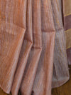 Bhagalpur Cotton Silk Ghichha Work Saree-Salmon pink