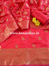 Banarasee Chanderi Cotton Zari Buta Design Salwar Kameez & Dupatta Set-Red