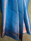 Kanjivaram Handwoven Semi Silk Saree With Jaal & Zari Border Design-Rama Green