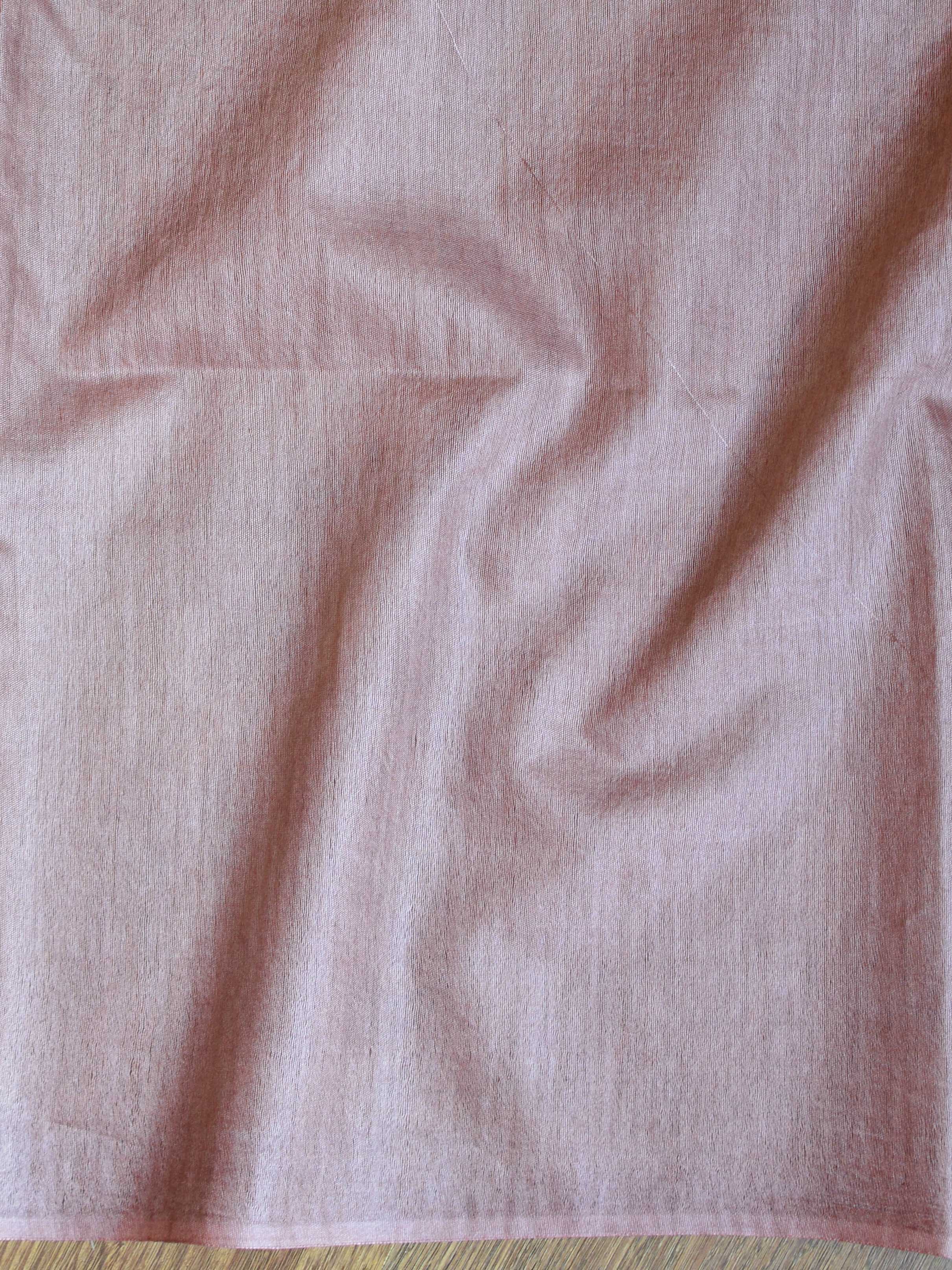 Bhagalpur Cotton Silk Ghichha Work Saree-Salmon pink