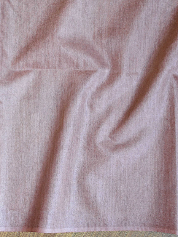 Bhagalpur Cotton Silk Ghichha Work Saree-Salmon pink