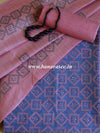 Handloom Embroidered Khadi Cotton Salwar Kameez Dupatta Set-Onion Pink & Blue