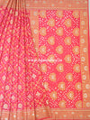 Banarasee Handloom Cotton Silk Bandhini Dyed Sona Rupa Zari Saree-Pink