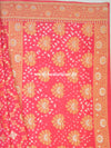 Banarasee Handloom Cotton Silk Bandhini Dyed Sona Rupa Zari Saree-Pink
