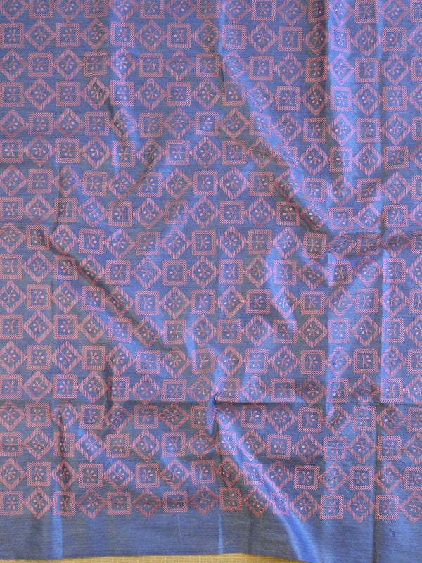 Handloom Embroidered Khadi Cotton Salwar Kameez Dupatta Set-Onion Pink & Blue