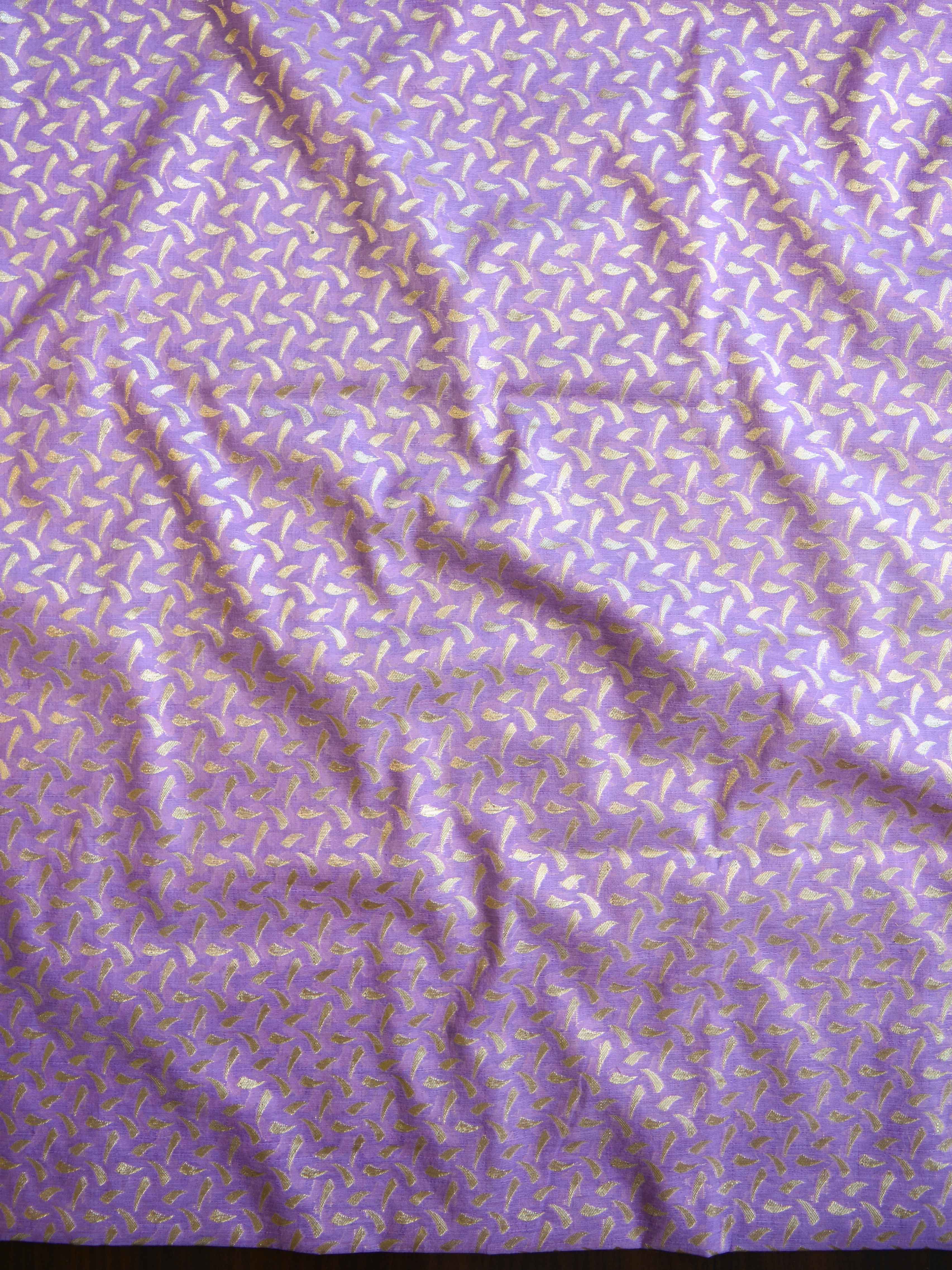 Banarasee Handloom Chanderi Cotton Zari Work Salwar Kameez Dupatta Set-Lavender