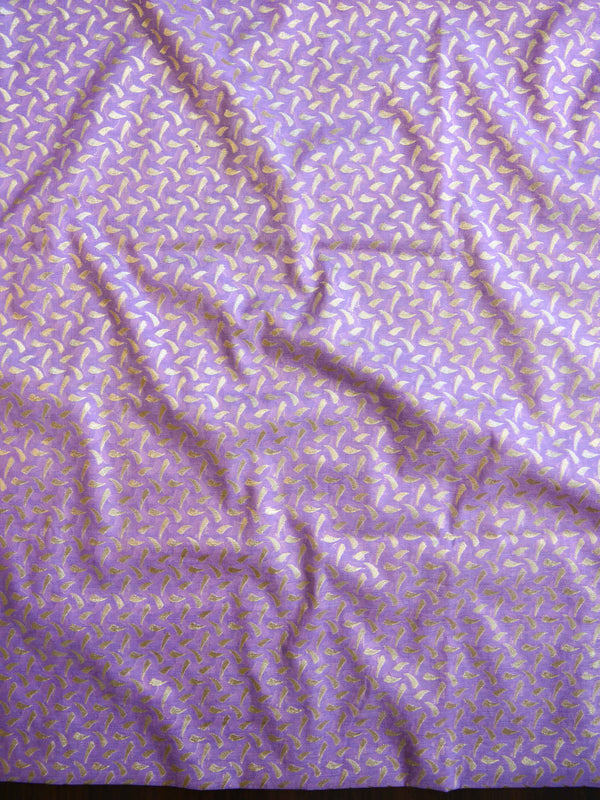 Banarasee Handloom Chanderi Cotton Zari Work Salwar Kameez Dupatta Set-Lavender