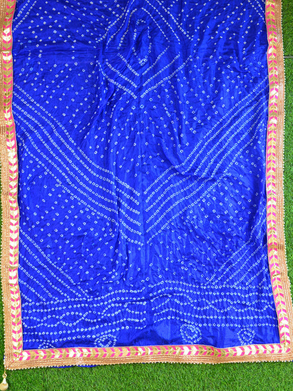 Art Silk Bandhej Gotapatti Dupatta-Royal Blue