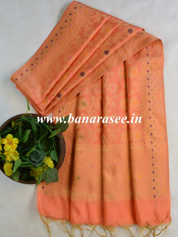 Banarasee Art Silk Jaal Design Dupatta-Peach