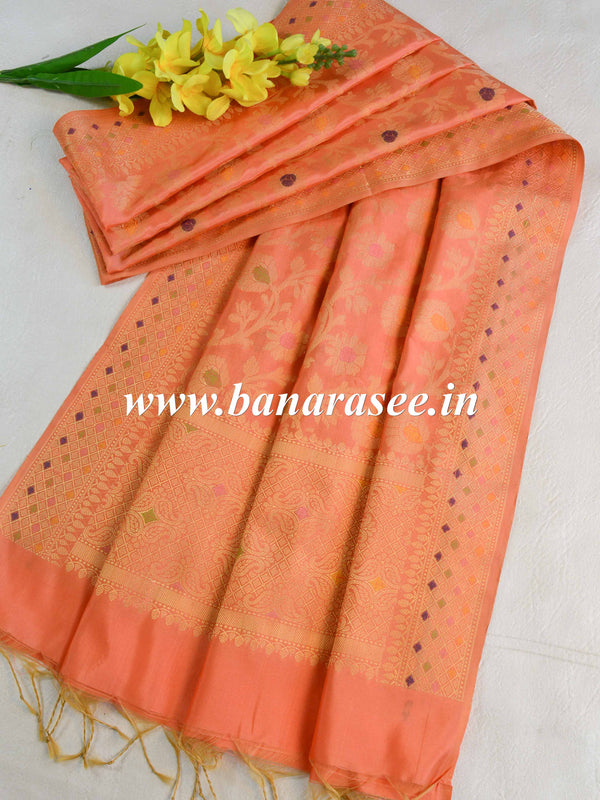 Banarasee Art Silk Jaal Design Dupatta-Peach