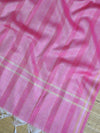 Banarasee Art Silk Floral Salwar Kameez Fabric & Dupatta-Pink