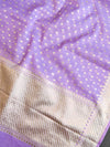 Banarasee Handloom Chanderi Cotton Zari Work Salwar Kameez Dupatta Set-Lavender